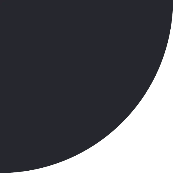 A large dark gray semicircle overlaps the bottom right corner of a light gray background, creating a bold, minimalist geometric design ideal for web site design or digital marketing visuals.